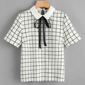 Black/White/Gold Knit Top